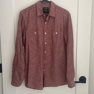 J. Crew Men’s Long Sleeve Button Down - Heather Burgundy